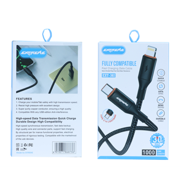 EXTREME Type-C to Lightning Fast Charging Data Cable 30W – EXT-146 (1M)