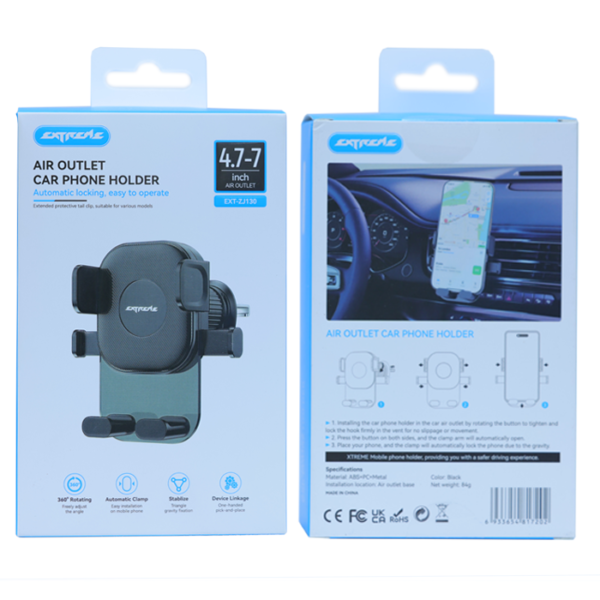 EXTREME Air Outlet Car Phone Holder 4.7–7 Inch – Automatic Locking