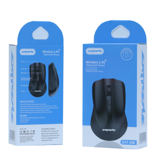 EXTREME Wireless 2.4G + Bluetooth Mouse with Auto Sleep – EXT-208