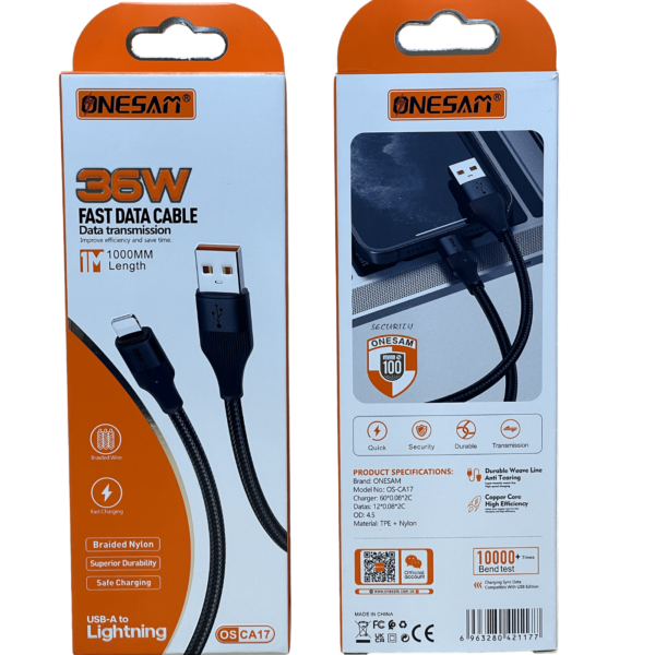 ONESAM OS CA17 36W Fast Data Cable | Type-C to Type-C Charging & High-Speed Sync Cable