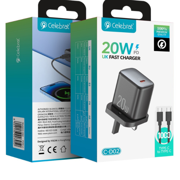 Celebrat CD02 YT25 PD to PD Fast Charging Cable (USB-C to USB-C)