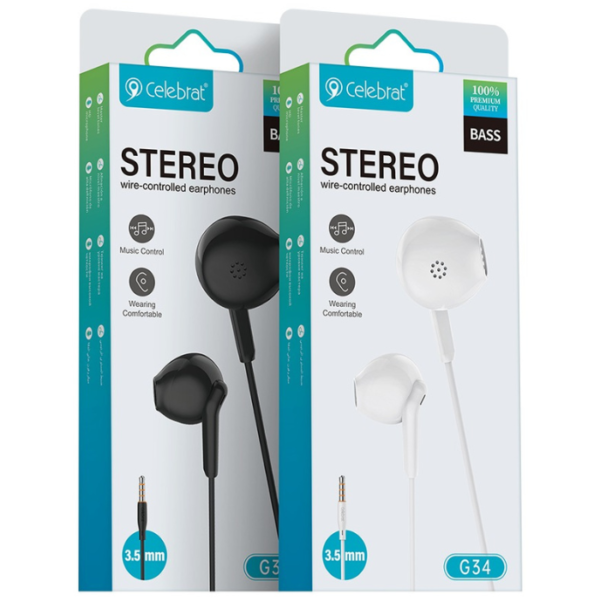 Celebrat G34 YT31 Wired Earphone with Microphone