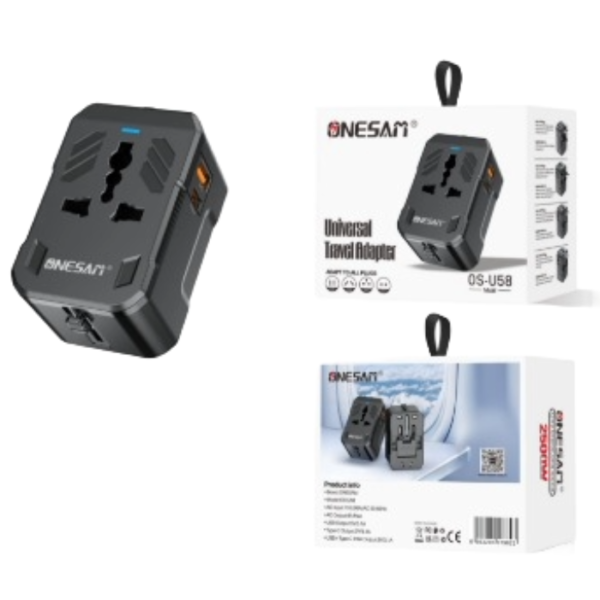 ONESAM Universal Travel Adapter OS-U58 with USB Charging Port