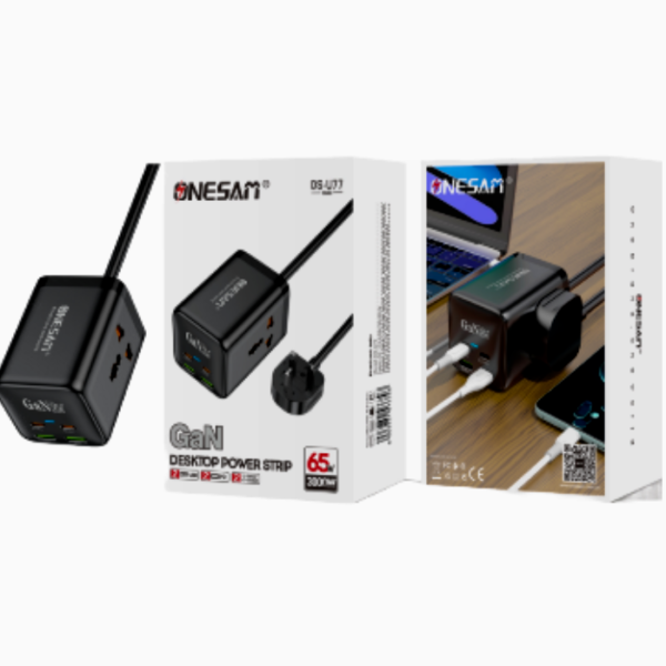 ONESAM GaN Desktop Power Strip | 65W USB-C PD Charging Station with Extended 30 Meter Cable