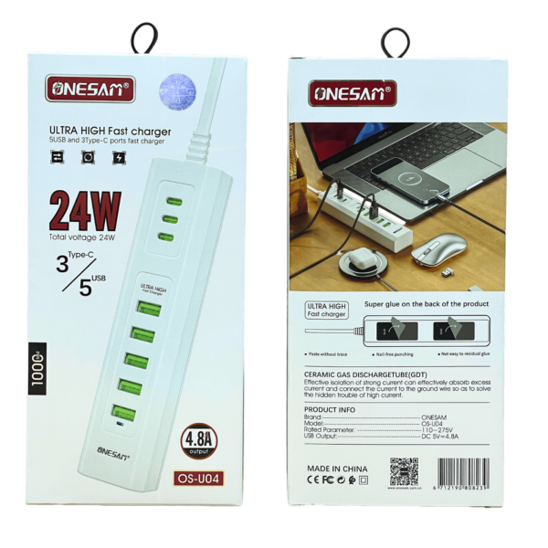 ONESAM 24W Multi USB Fast Charger with 5 USB Ports
